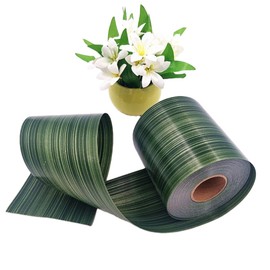 Green Ti Leaf Ribbon 4" x 50 Yard Poly Floral Craft Decoration Satin Waterproof Ribbon for Indoor Outdoor Wrap Florist, Holiday Decorating, Wedding Bouquet, Art Crafts etc