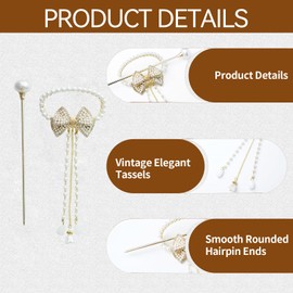 Elesokaxe Chinese Hairpins, Silver Butterfly Wedding Hair Accessories, Chopsticks for Hair Brides, Suitable for Wearing at Birthday Parties, Banquets, and Many other Occasions