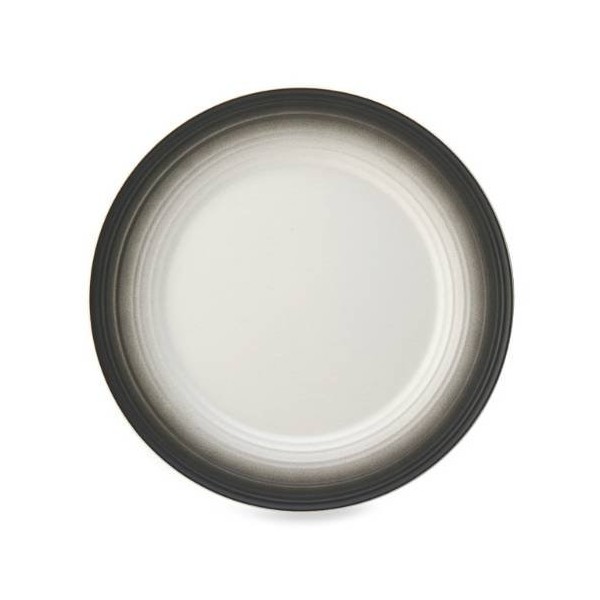 Mikasa Swirl Ombre White Round Platter, 12.5 Inch, Graphite Banded