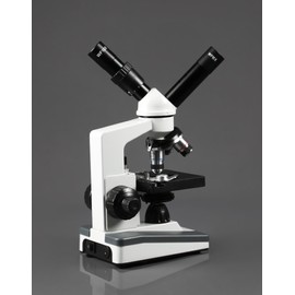 Parco Scientific PBC-645SLRC Dual View Elementary Level Compound Microscope, 10x WF & 25x WF Eyepiece, 40x-1000x Magnification, Bright Field LED Illumination, Mechanical Stage, Rechargeable Battery