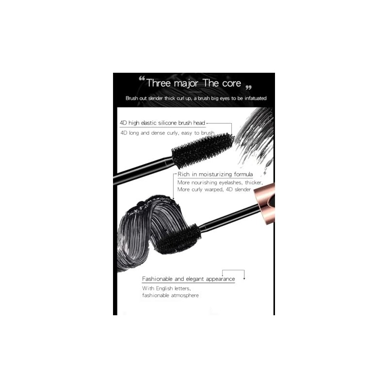 A'riz Long Lasting 4D Mascara for Eyelashes, Waterproof Formula, Black