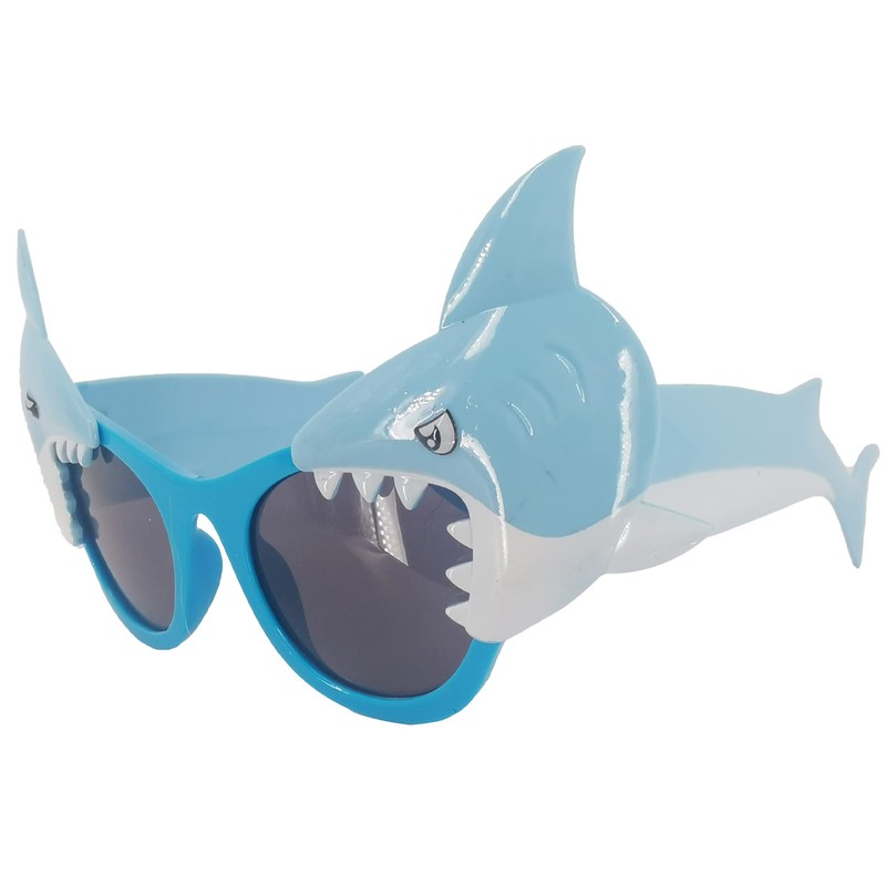 Pohotobooth Props Ltd Light Blue Shark Eating The Frame Sunglasses