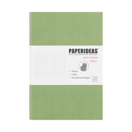 PAPERIDEAS Notebook, A5, Soft Cover, Horizontal Rule, Avocado Green