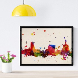 Nacnic Poster of Almer�a. Prints and illustrations of cities, communities, and maps of Spain. A4 size with frame