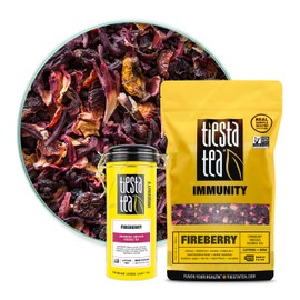 Tiesta Tea - Fireberry, Loose Leaf Cranberry Hibiscus Rooibos Tea, Non-Caffeinated, Hot & Iced Tea, 5 oz Tin & 1 lb Bulk Bag, Natural Flavored