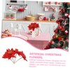 Kisangel 4pcs Artificial Poinsettia Christmas Flowers Xmas Tree Decorations Red
