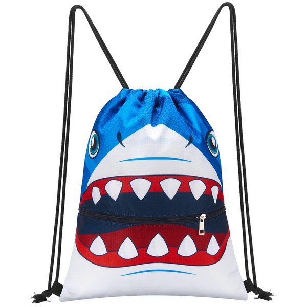 WAWSAM Shark Drawstring Backpack - Drawstring Bags for Boys Kids