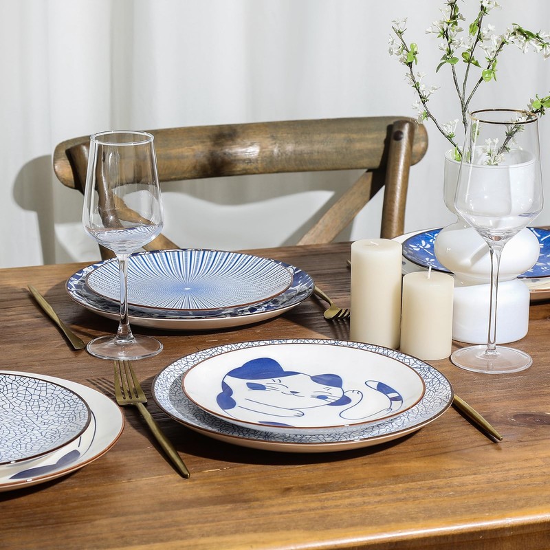 Selamica 8 Inch Ceramic Dessert Plates, Appetizer Plates for Serving