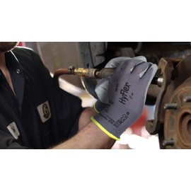 Ansell HyFlex 48-102 Thin Work Gloves with PU Coating, Lightweight Protective Gloves for Precise Work, DIY, Assembly, Gloves Men Women, Grey, Size L (12 Pairs)