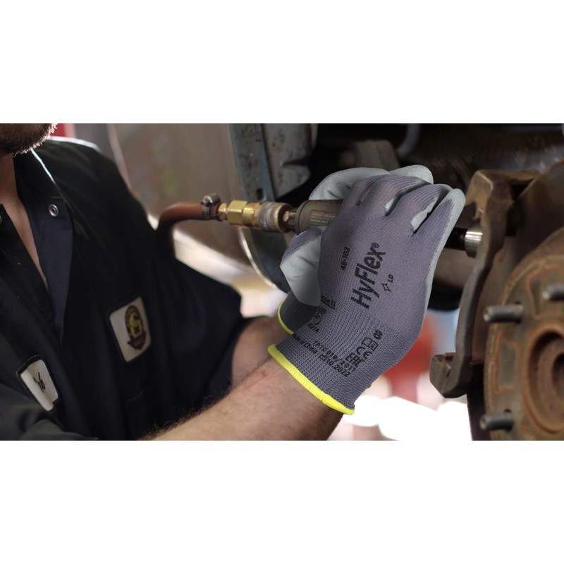 Ansell HyFlex 48-102 Thin Work Gloves with PU Coating, Lightweight