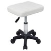 FURWOO Rectangle Rolling Stool with Wheels Height Adjustable Swivel Stool