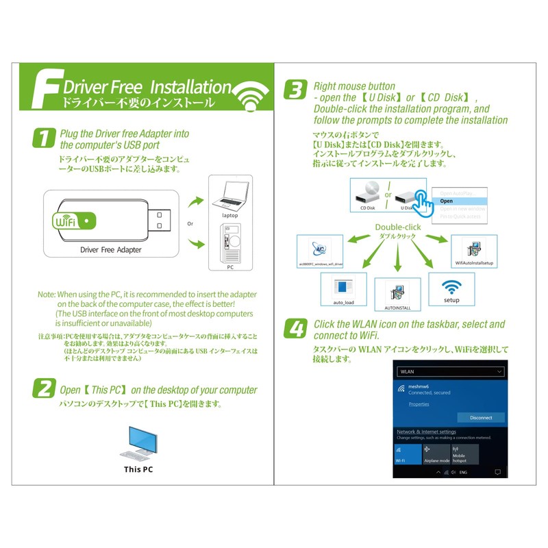 10 Gtek 600 Mbps Free Driver, Wireless USB Wifi Adapter,