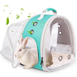 Back Expandable Backpack for Small Animals, Portable Travel Bag Breathable Pet Carrier Cages for Bunny, Guinea Pig, Bearded Dragon, Lizard, Rabbit, Squirrel, Tortoise, Kitten, Sugar Glider