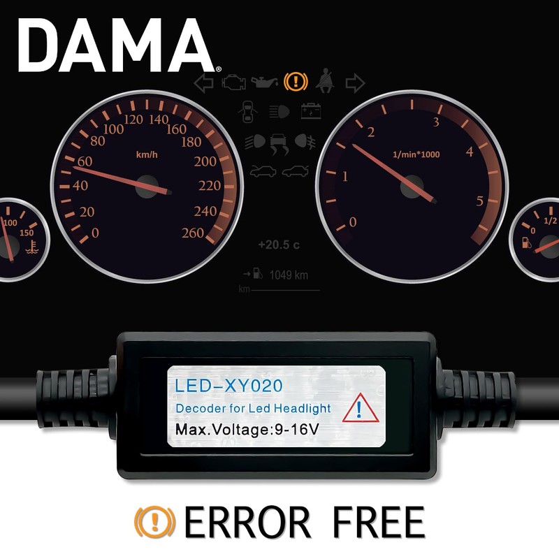 DAMA H7 LED Headlight CANbus Anti-Flicker Error Free/Error Canceller/Flickering Resistor
