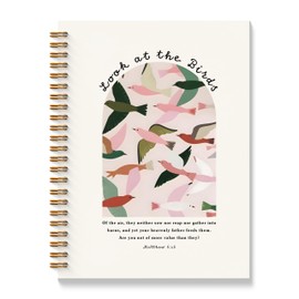 BAYOGITA Christian Bird Spiral Notebooks, Matthew 6:26 Bible Journaling Notebook, Religious Prayer Journal for Woman, Church Notes Notebook, Christian Gifts for Women, 5.5x8.3 Inches