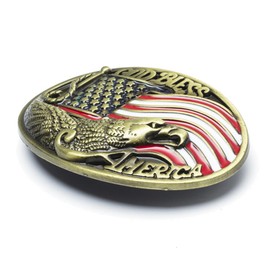 fomissky-sisa Eagle American Flag Belt Buckles Carved God Bless America, Western Belt Buckles for Men Cowboy Large