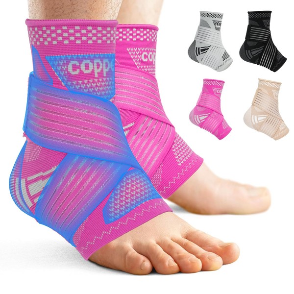 Copper Ankle Brace for Men & Women - (1 Pair)