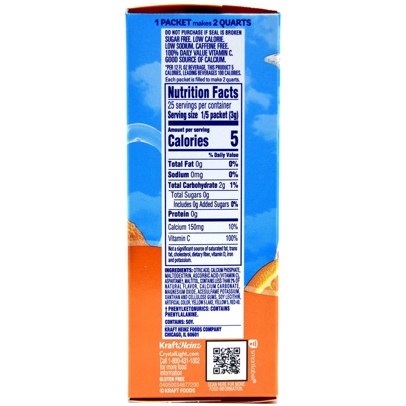 Crystal Light Classic Orange Drink Mix, 10-Quart Box