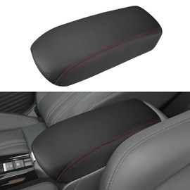 INTGET Car Center Console Armrest Cover for 2025 Honda HRV/HR-V Accessories 2023 2024 Leather Arm Rest Box Lid Middle Console Seat Cover Protector (2024+, Red Stitches)