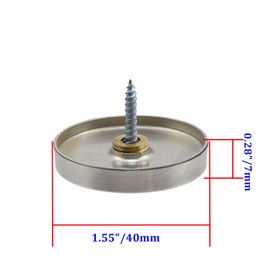 Rannb Decorative Mirror Screws Cap Cover Nails 1.57"/40mm Cap Dia Brushed Surface 304 Stainless Steel Screw Covers Caps Brushed -24pcs