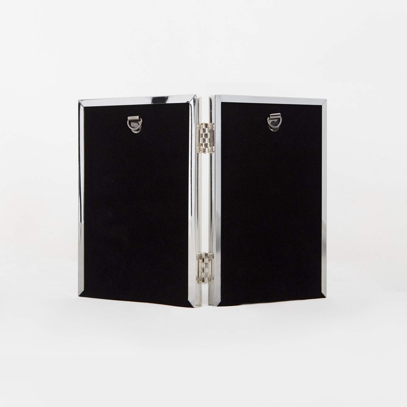 Frametigo Silver Plated Thin Edge Double Photo Frame - Fits