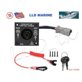 LLD_TK Johnson Evinrude OMC BRP Ignition Safety Cut Off Key Switch 176408, 0176408