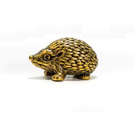 DMtse Brass Mini Adorable Animal Hedgehog Decor Statue Figurines for Animal Sculpture Collectibles Gift
