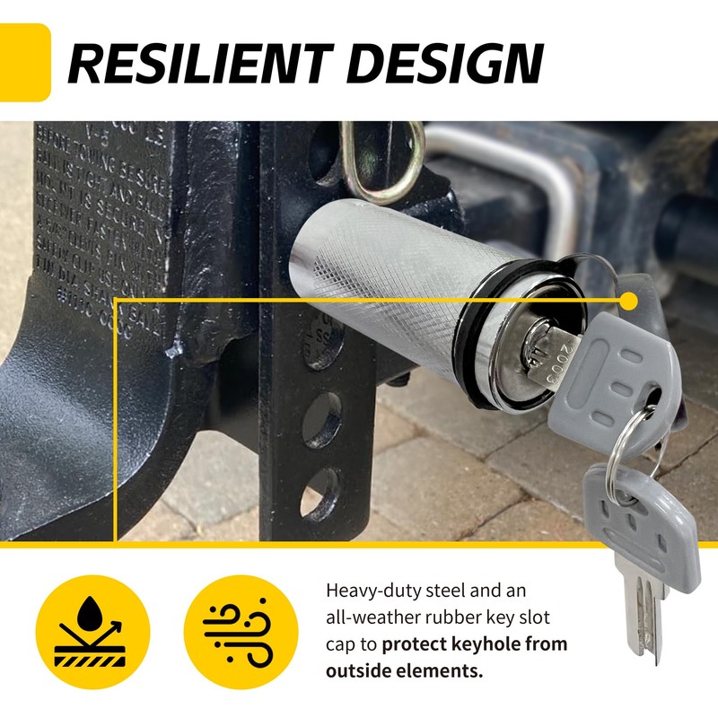 MAXXHAUL 50058 Hitch Receiver Lock with 5/8" and 1/2" Pins