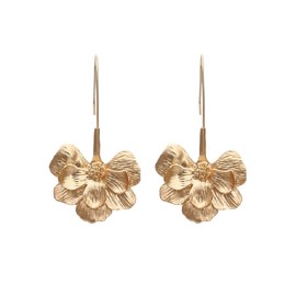 Flower Statement Earrings for Women, Flower Petal Earrings for Girls, Gold Flower Floral Dangle Earrings Hypoallergenic, Cute Flower Earrings Studs, Golden Hawaiian Flower Drop Earrings, Flower Jewelry Gifts Funny Earrings