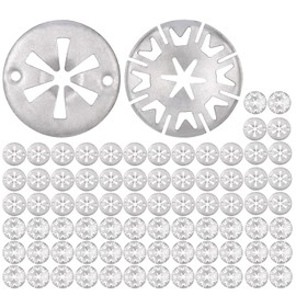 Bohaner Pack of 80 Clamping Discs Heat Protection Plate Diameter 30 mm Metal Star. Lock Safety Washers Flower Closure Clips for Attaching Clips and Heat Shields Under the Hood for Cars