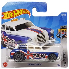 Hot Wheels - Cockney Cab II - HW Metro 10/10 - HCX10 - Short Card - British Taxi - UK Flag - Mattel 2022
