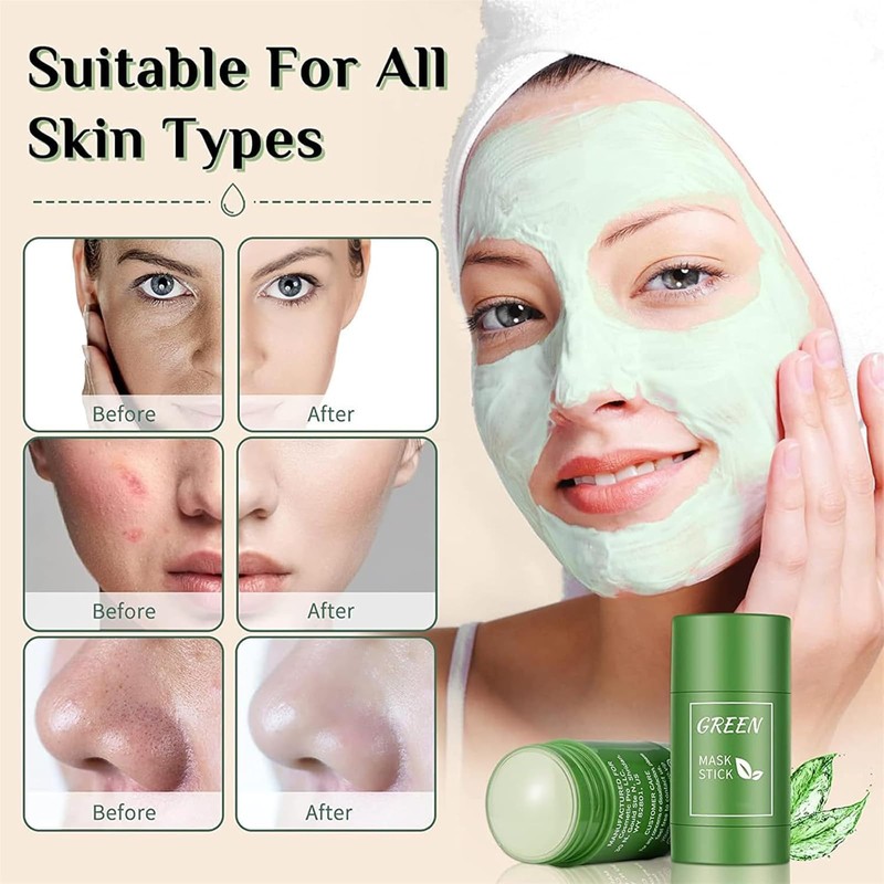 Pack of 2 Green Mask Stick, Green Tea Clay Stick