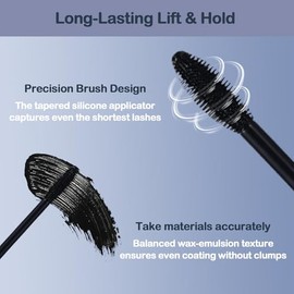 Eyes On Me Waterproof Volumizing Mascara – Long-Lasting Curl & Lift, Smudge-Proof, Conditioning Formula with Panthenol & Vitamin E, Precision Tapered 
