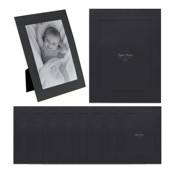 Monolike Standing Paper Photo Frame, Black, 5x7 Inch Standing Paper Frame - Black 10 Piece Paper Picture Frame