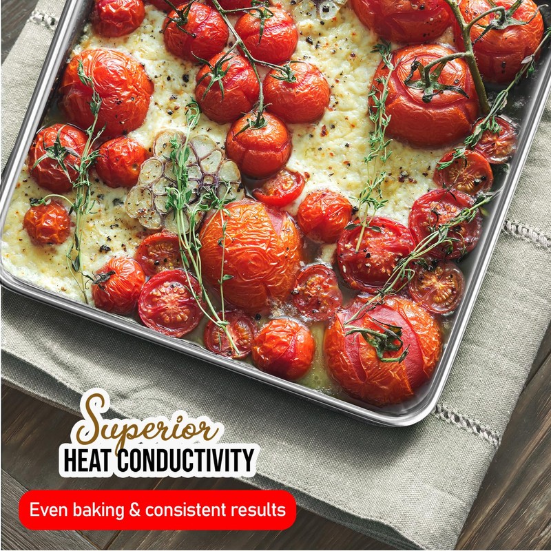 JoyTable Aluminum Baking Sheet Set, 3 Pack Sheet Pan, Commercial
