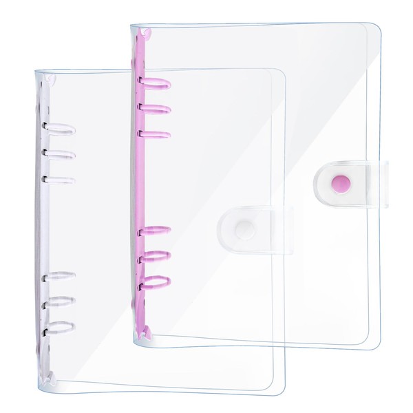 DY.2ten 2 Pack A5 Transparent Soft PVC 6 Holes Binder