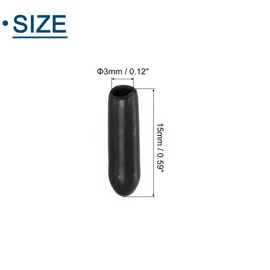 sourcing map 60Pcs Rubber End Caps, 3mm/0.12" ID Flexible Rubber Caps, PVC Caps Rubber Screw for Bolts Screw Caps Thread Protectors Tube Screw Bolt, Black