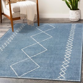LUXE WEAVERS Daphnes Blue 8x10 Boho Moroccan Geometric Area Rug 2735