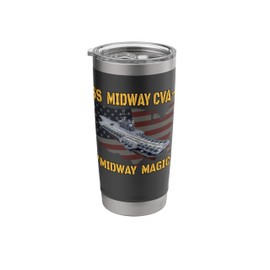 Aircraft Carrier USS Midway CVA-41 Veterans Day Father's Day Stainless Steel Insulated Tumbler