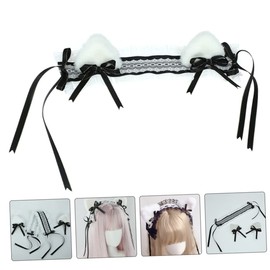 TOVINANNA 1set Adorable Cat Ear Lace Headband Bow for Festivals and Cosplay Events Lightweight Hair Accessory for Women and Girls Cute Lolita Style Decor