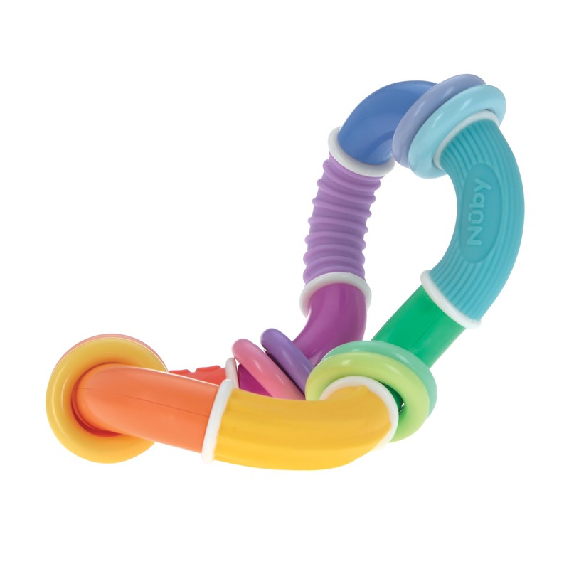 Nuby Twist-a-Ring Rattle Teether Toy for Babies - Toy for