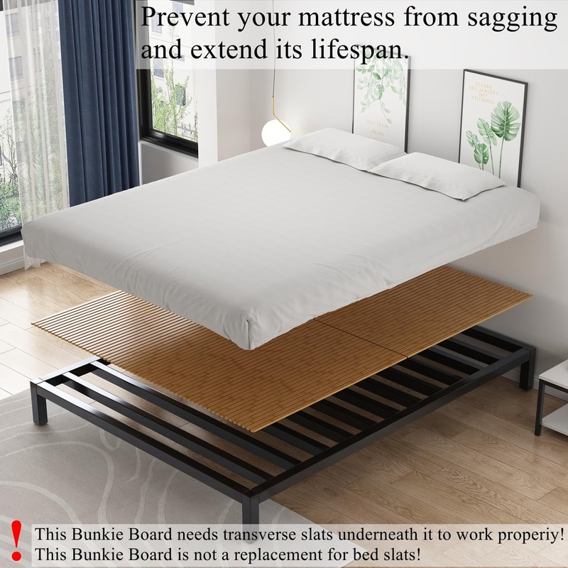 LOBOTOU Bunkie Board Heavy Duty Bed Boards for Under Mattress,Closely
