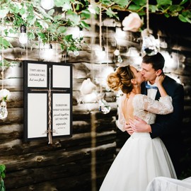 Yousoontic a Cord of Three Strands Wedding Ceremony Sign 10 x 15 Inches Unity Rope Cross Sign Braided for Wedding Unity Ceremony Ideas Christian Marriage Gifts Decor for Couple Wood Frame