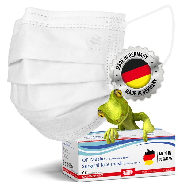 kela OP-Maske - 50x Medizinische Maske Weiß | 100% Made
