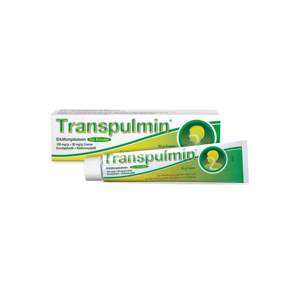 Transpulmin Cold Balm for Children: Soothing Balm for Colds, Coughs and Runny Nose 20g