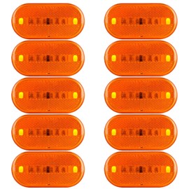 LBRST 10 x 4 Inch Trailer RV Marker LED Light 6 LED Rectangle Side Marker Clearence Lights w Reflex Lens Sealed Waterproof Running Light for Truck Camper Motorhome Surface Mount 12V