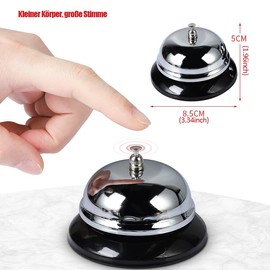 Metal Table Bell, 2 Pieces Table Bell, Reception Bell, Small Bell, Ship Bell, Call Bell with Crisp, Bell Table Bell for Restaurants, Hotels, Bars, Home, Service Pet