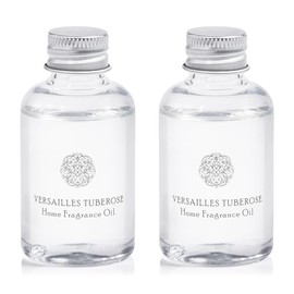 Zodax Grand Casablanca Porcelain Oil Diffuser Refills - Scented Oil for Aromatherapy Diffusers - Ideal for the Office, Living Room, Bathroom, and Home - Versailles Tuberose Scent - 1.69 Oz. - Set of 2