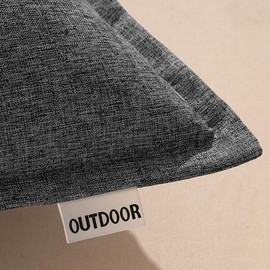 MIULEE Outdoor Cushion Weatherproof Cushion Cover Waterproof Decorative Cushion Covers Linen Look Sofa Cushion Decorative Cushion for Garden Sofa Couch Living Room Bedroom Set of 2 45 x 45 cm Dark