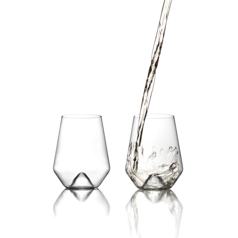 Sempli Monti Bianco Stemless Wine Glasses Set of 2 -